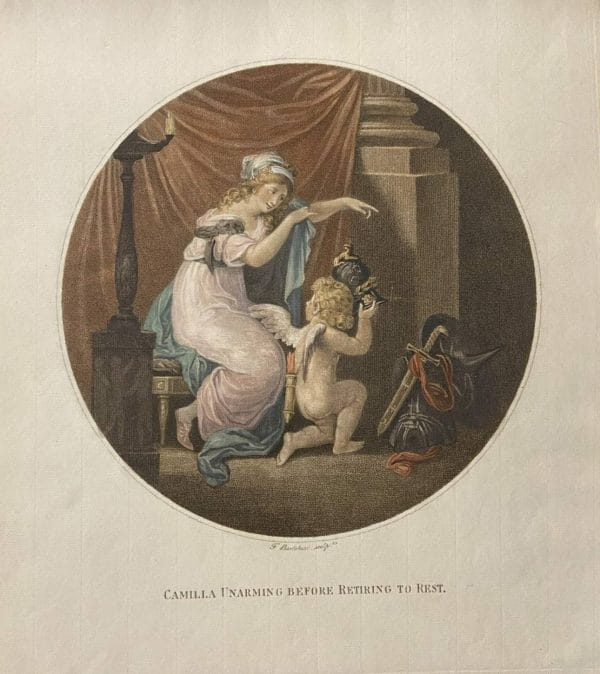Coppia di incisioni con immagini di virtù classiche di Francesco Bartolozzi (1727 - 1815). Per Oliva Stampe Antiche