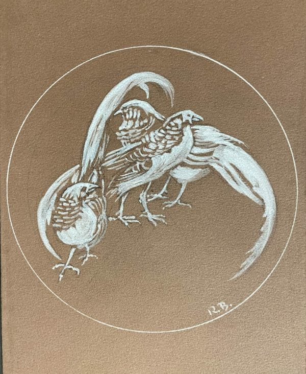 Disegno originale su cartoncino di Renato Brozzi (1885 - 1963). Opera siglata dall'autore. Per Oliva Stampe Antiche