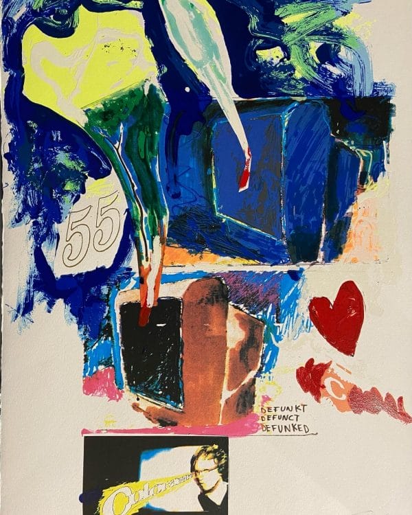 Rara serigrafia di Mario Schifano (1934-1998) tirata a mano e stampata con 364 colori su carta Magnani di Pescia 100% cotone da 400 gr. Per Oliva Stampe Antiche